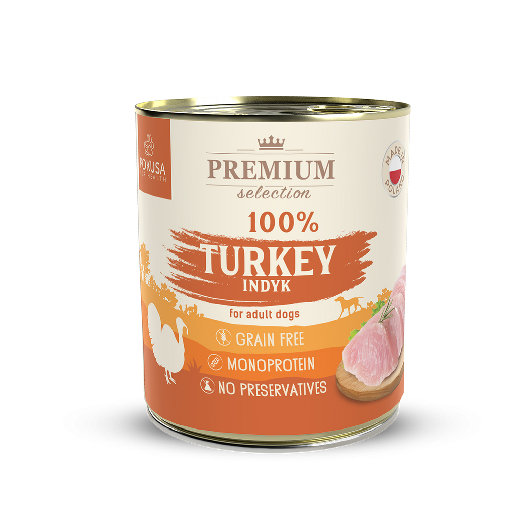 Monoproteinska mokra hrana za pse 100% puretina – Bez žitarica s iznutricama – Prirodna hipoalergena formula – Premium Selection