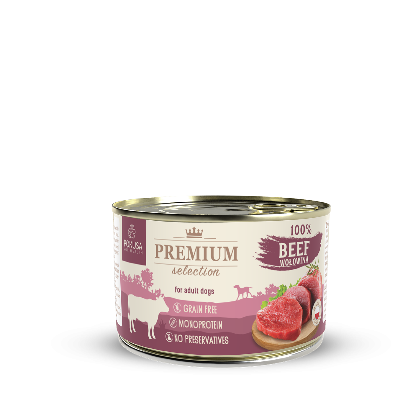 Cibo Umido Monoproteico 100% Manzo – Con Roast Beef e Frattaglie – Senza Cereali per Cani – Premium Selection