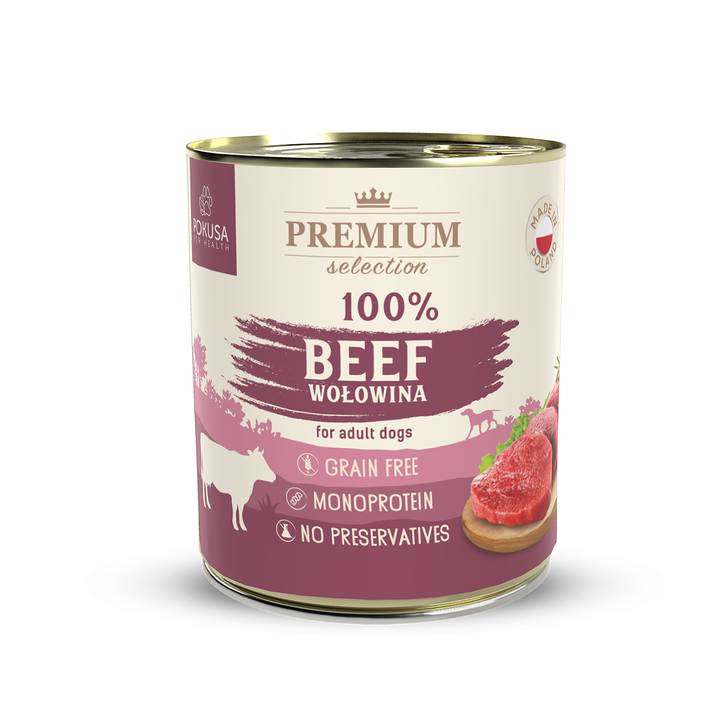 Cibo Umido Monoproteico 100% Manzo – Con Roast Beef e Frattaglie – Senza Cereali per Cani – Premium Selection