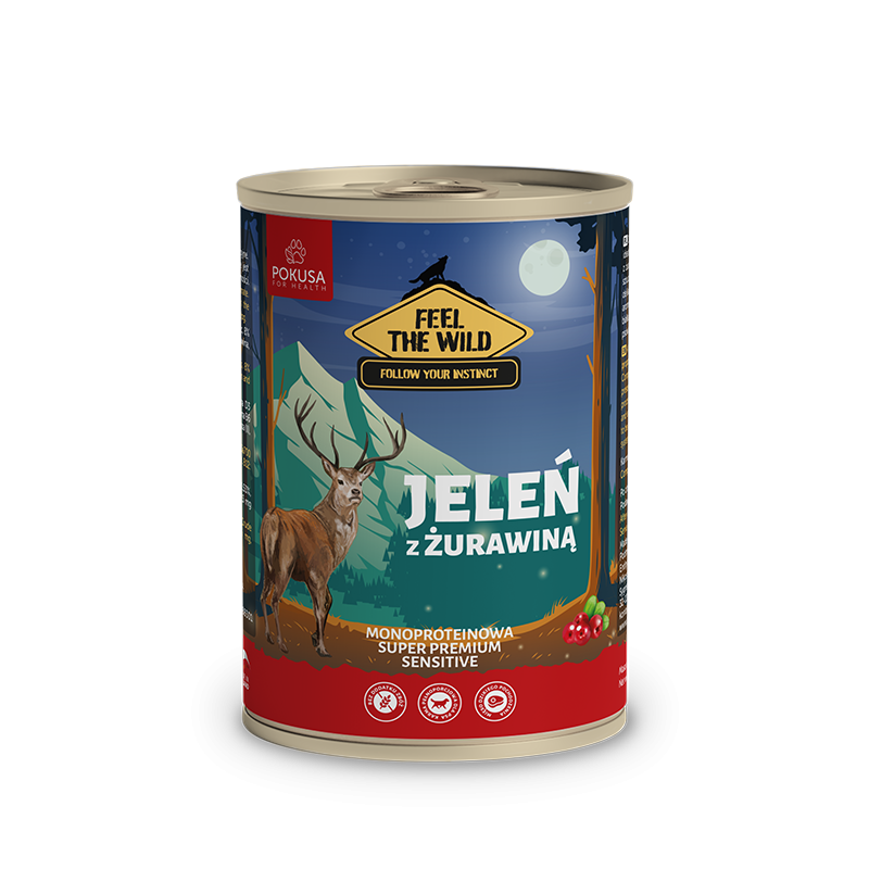 Cibo Umido al Cervo e Mirtilli Rossi per Cani – Naturale e Digeribile – Cervo con mirtilli rossi
 – FeelTheWild