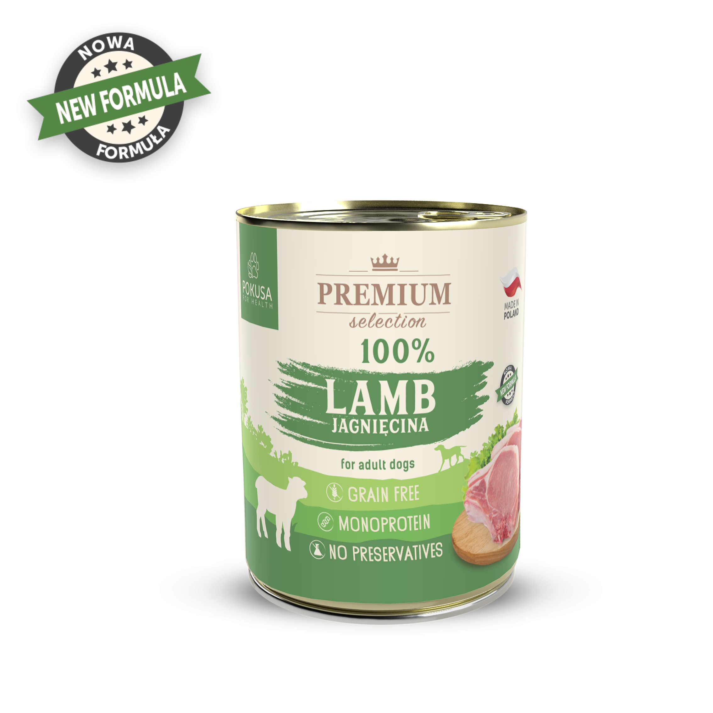 Cibo Umido Monoproteico per Cani 100% Agnello – Senza Cereali e Facilmente Digeribile – Ipoallergenico – Premium Selection