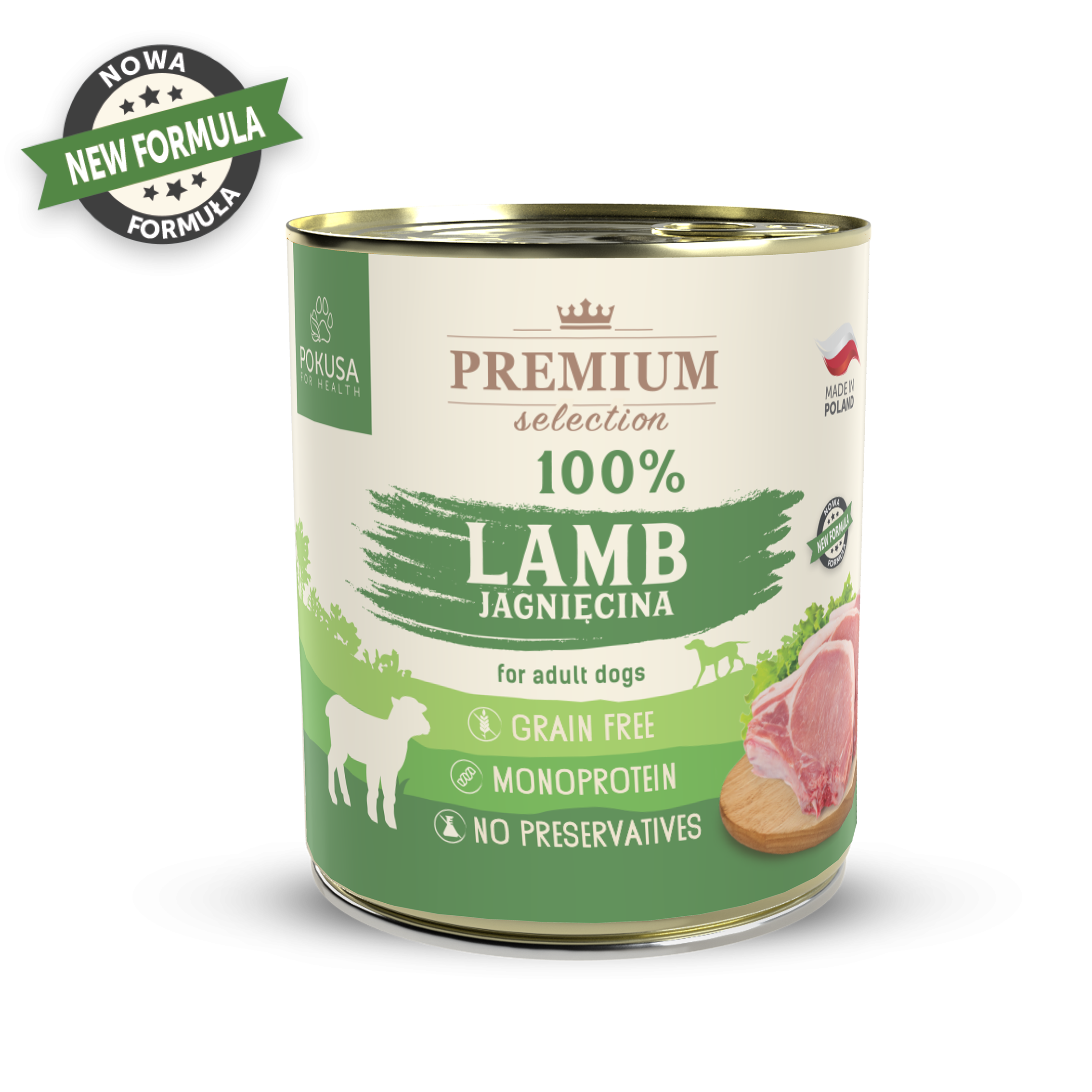 Cibo Umido Monoproteico per Cani 100% Agnello – Senza Cereali e Facilmente Digeribile – Ipoallergenico – Premium Selection