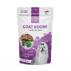 Galletas para Perros Piel y Pelo – Snacks Naturales con Colágeno y Algas – Brillo y Salud del Pelaje – Coat Boom!