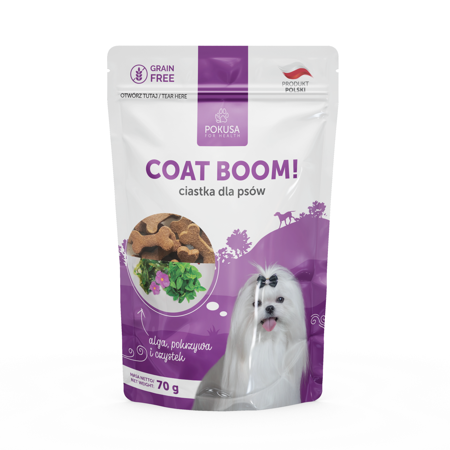 Biscotti per Cani Pelle e Pelo – Snack Naturali con Collagene e Alghe – Supporto per Manto Lucido– Coat Boom! 