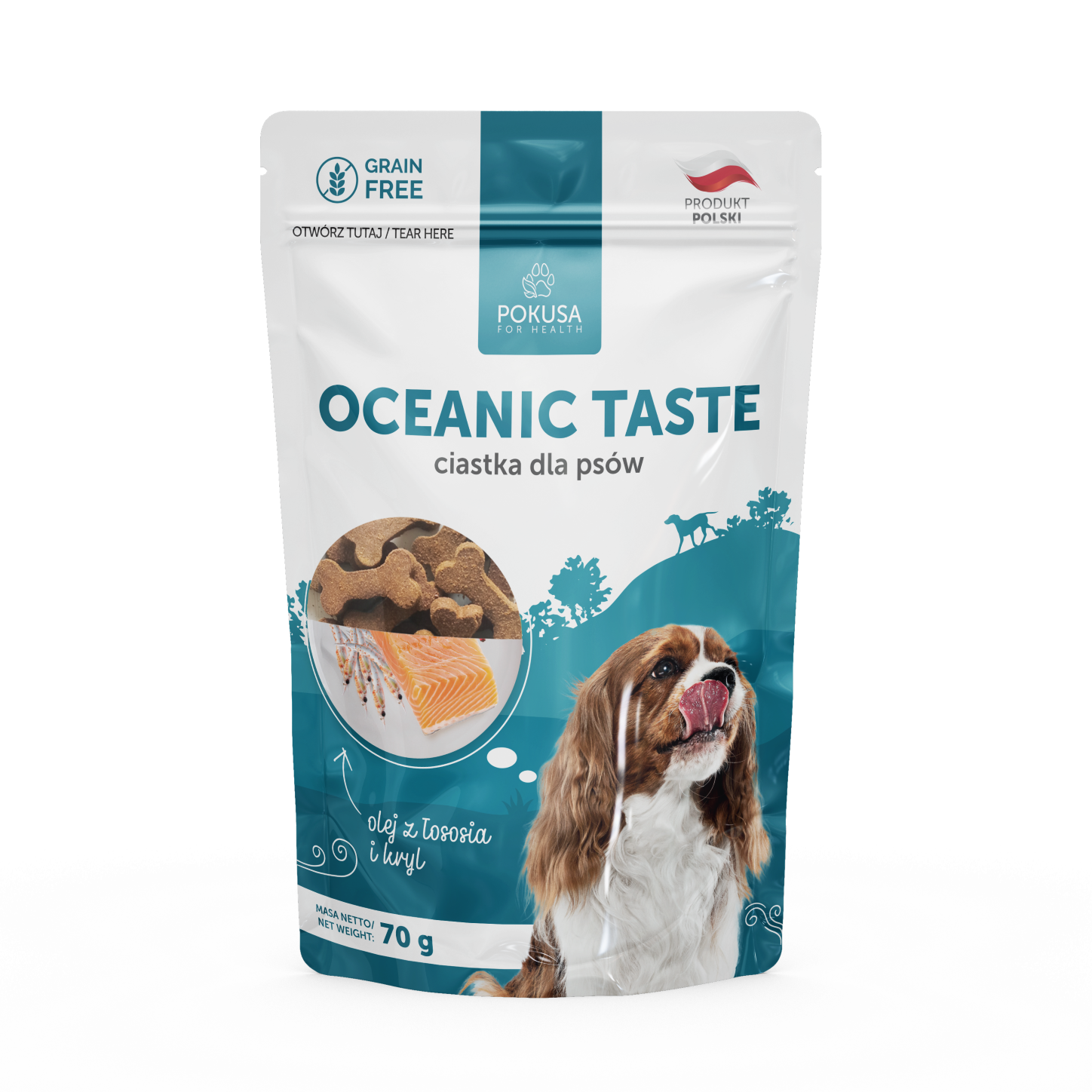 Biscotti Naturali per Cani con Krill e Olio di Salmone – Ricchi di Omega-3 – Snack Salutari – Oceanic Taste
