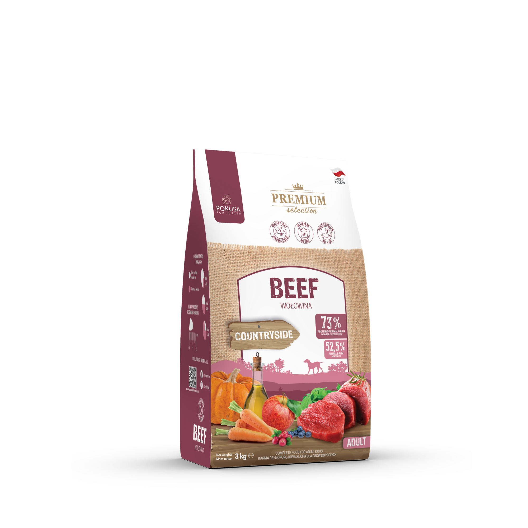 Cibo Secco per Cani al Manzo – Senza Cereali e Senza Pollo Ipoallergenico – Manzo – Premium Selection