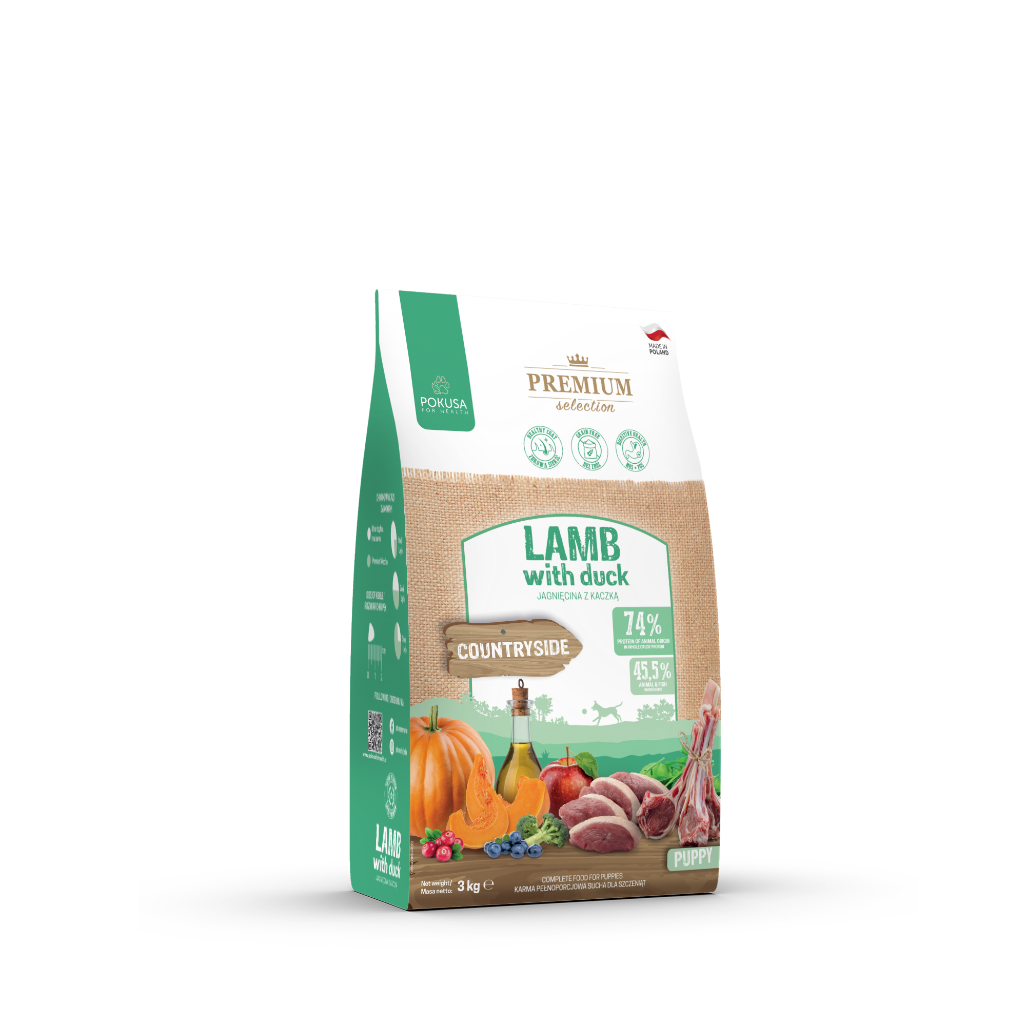 Cibo Secco per Cuccioli Agnello e Anatra – Ipoallergenico Senza Cereali – Agnello e Anatra – Premium Selection