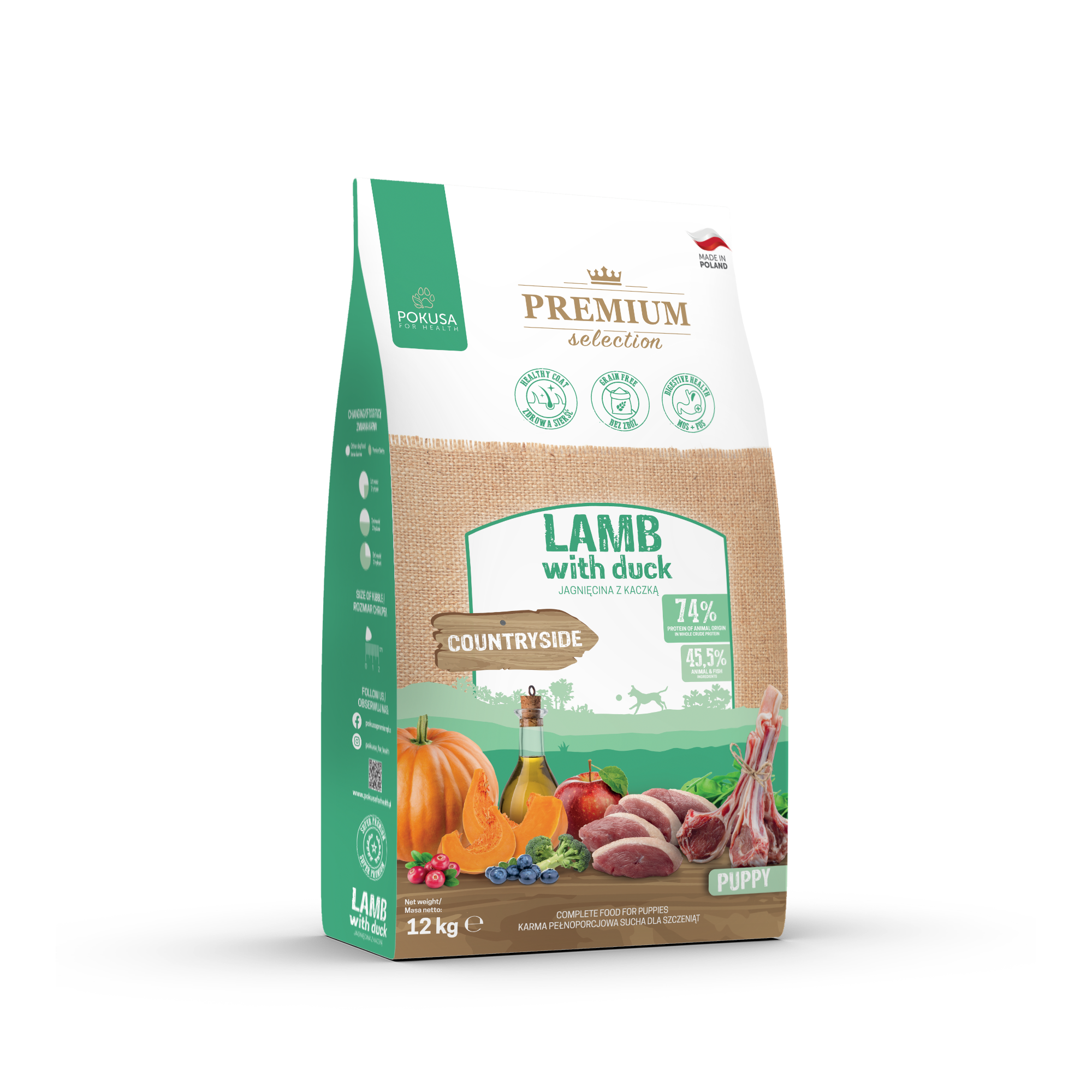 Cibo Secco per Cuccioli Agnello e Anatra – Ipoallergenico Senza Cereali – Agnello e Anatra – Premium Selection