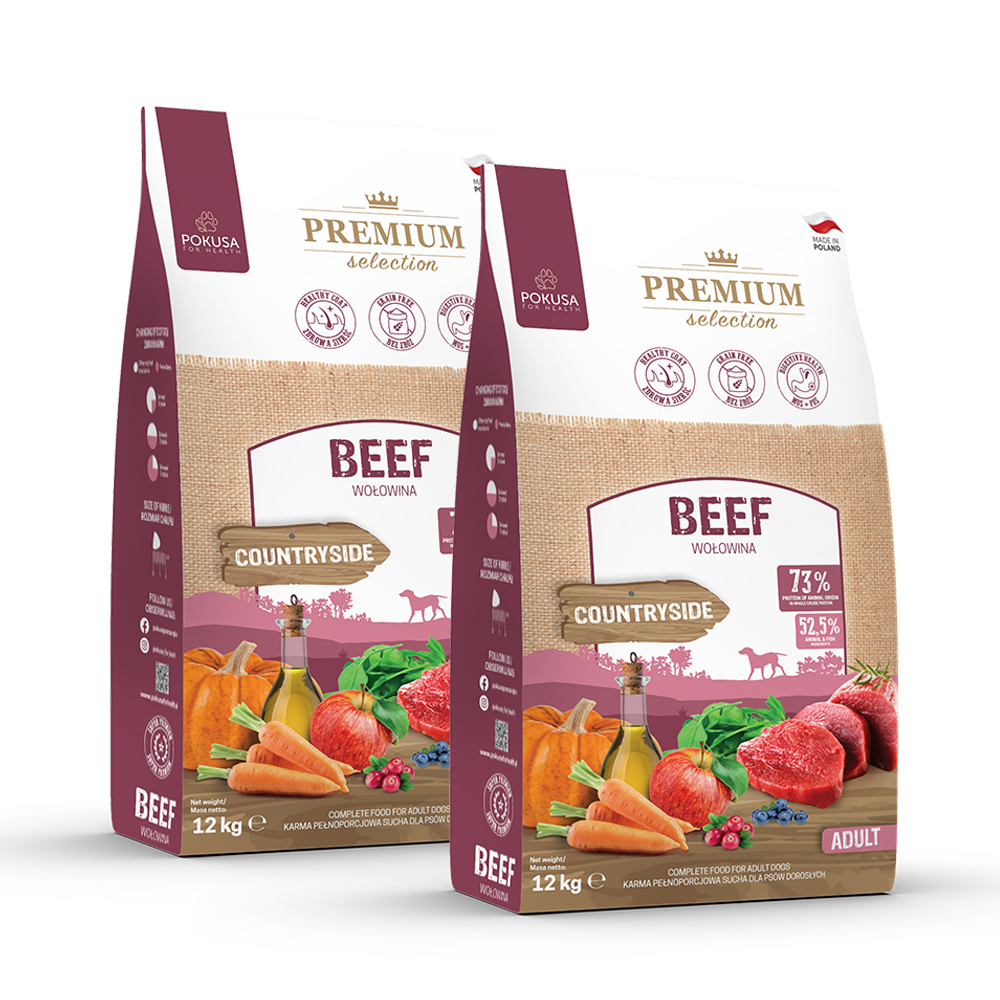 Cibo Secco per Cani al Manzo – Senza Cereali e Senza Pollo Ipoallergenico – Manzo – Premium Selection