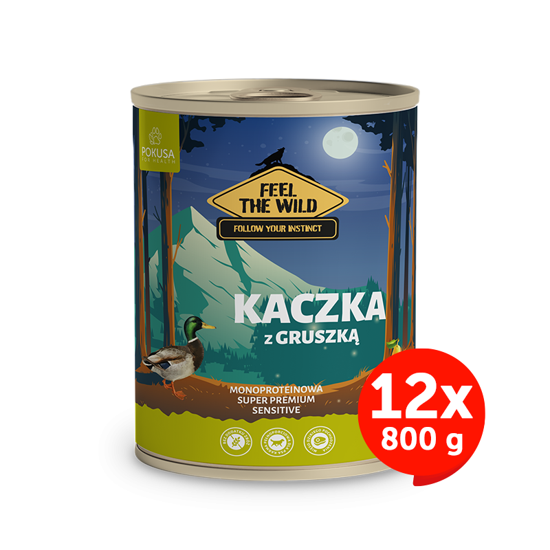 Cibo Umido all'Anatra e Pera per Cani – Naturale, Aromatico e Digeribile – Duck with Pear – FeelTheWild