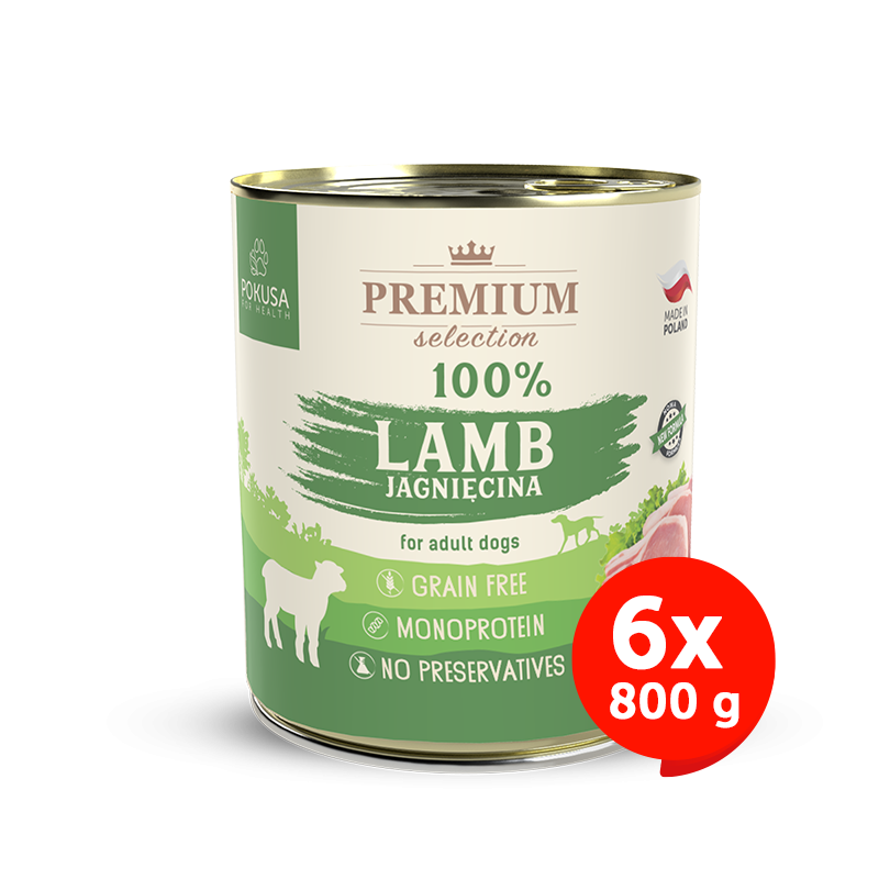 Cibo Umido Monoproteico per Cani 100% Agnello – Senza Cereali e Facilmente Digeribile – Ipoallergenico – Premium Selection