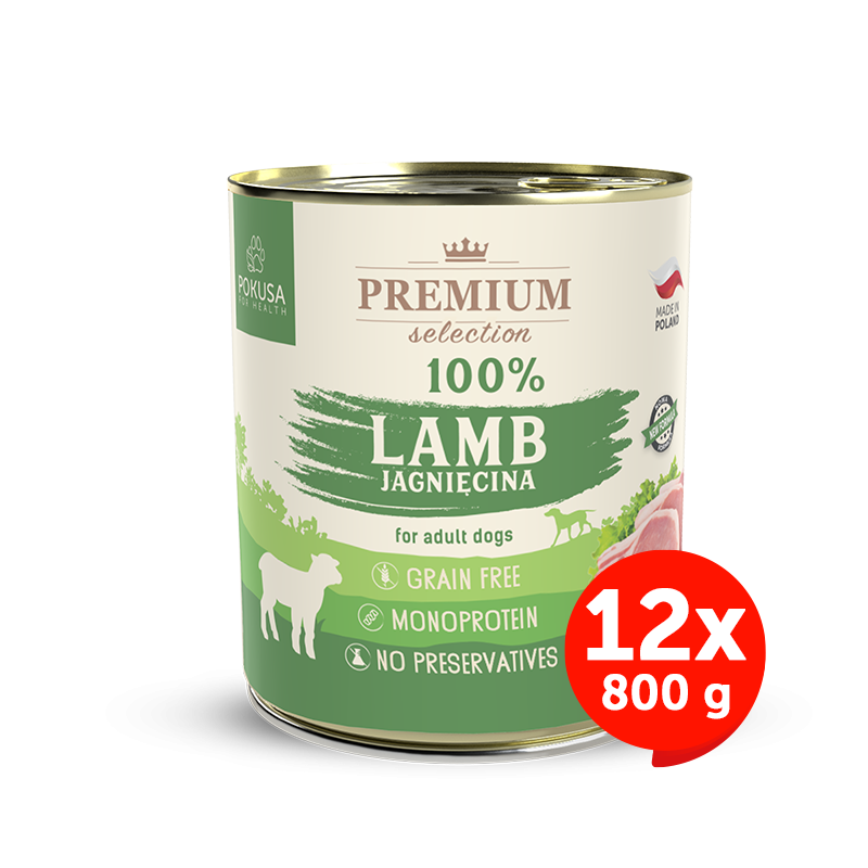Cibo Umido Monoproteico per Cani 100% Agnello – Senza Cereali e Facilmente Digeribile – Ipoallergenico – Premium Selection