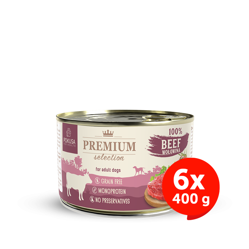 Cibo Umido Monoproteico 100% Manzo – Con Roast Beef e Frattaglie – Senza Cereali per Cani – Premium Selection
