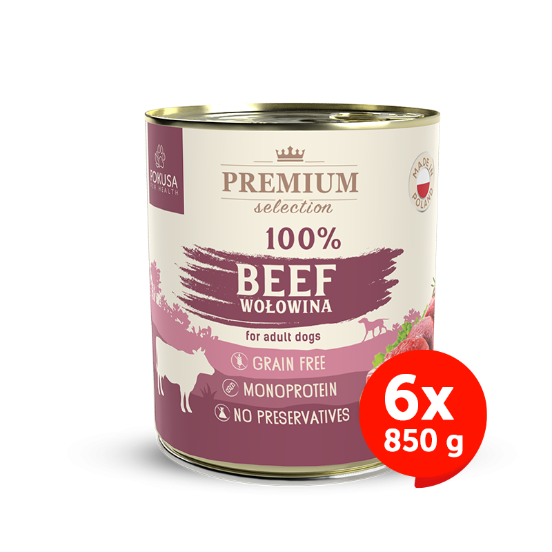 Cibo Umido Monoproteico 100% Manzo – Con Roast Beef e Frattaglie – Senza Cereali per Cani – Premium Selection