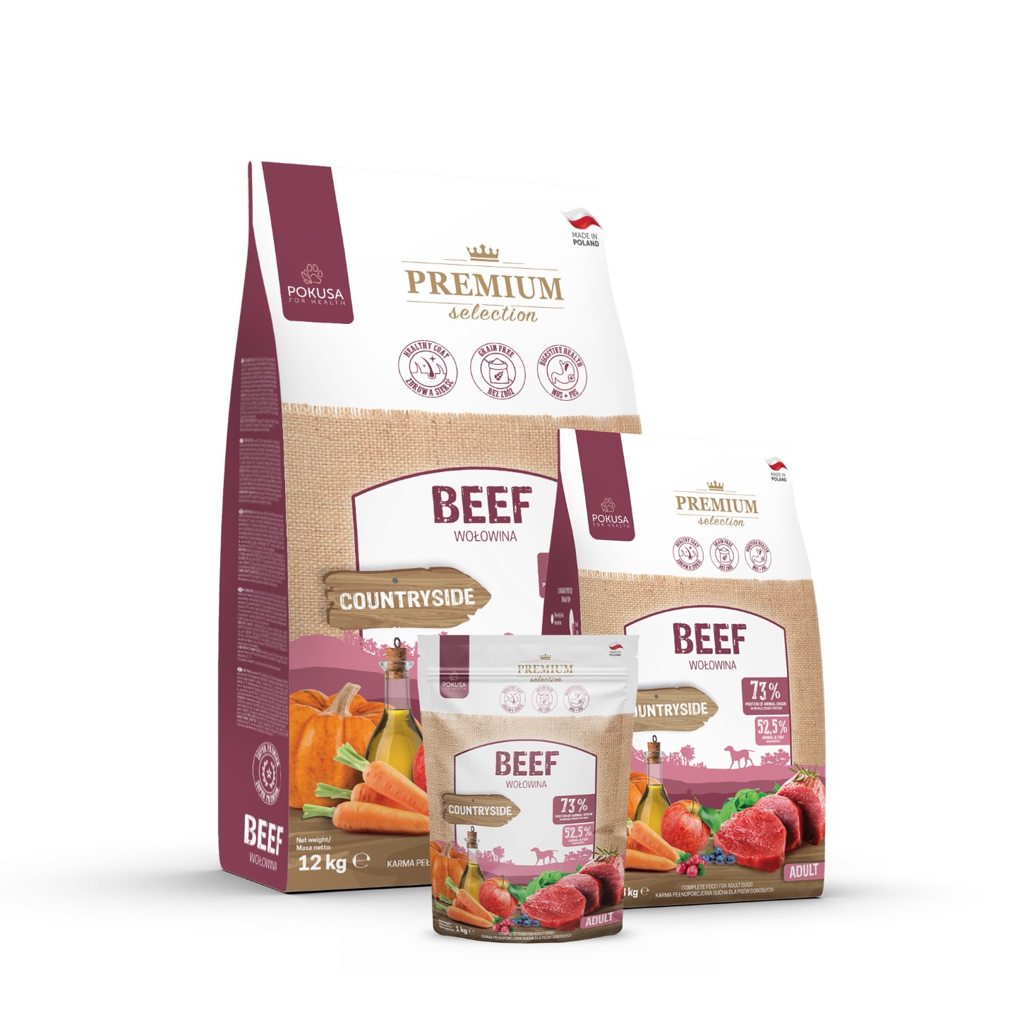 Cibo Secco per Cani al Manzo – Senza Cereali e Senza Pollo Ipoallergenico – Manzo – Premium Selection