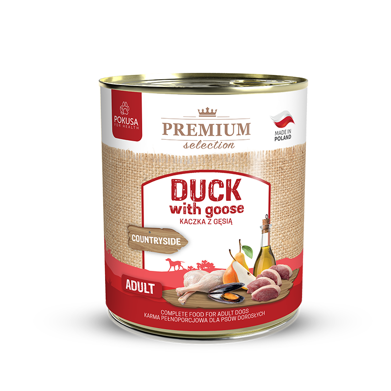 Nourriture humide pour chiens adultes - canard avec oie - Premium Selection