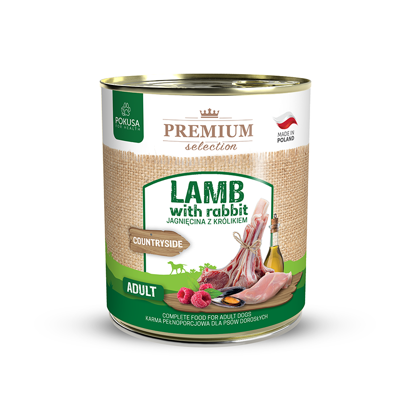 Pâtée pour Chien Agneau et Lapin – Hypoallergénique Sans Céréales – Agneau et Lapin – Premium Selection