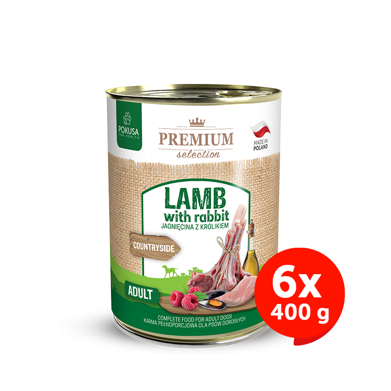 Pâtée pour Chien Agneau et Lapin – Hypoallergénique Sans Céréales – Agneau et Lapin – Premium Selection