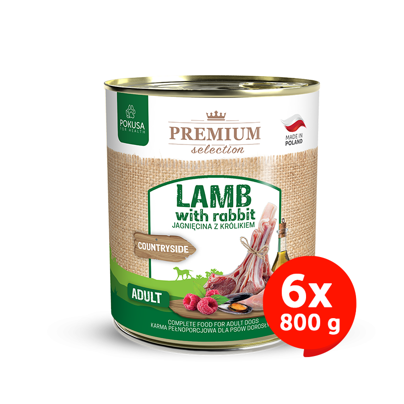 Pâtée pour Chien Agneau et Lapin – Hypoallergénique Sans Céréales – Agneau et Lapin – Premium Selection