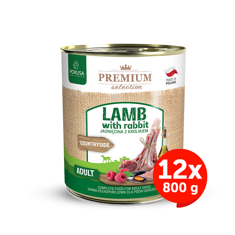 Pâtée pour Chien Agneau et Lapin – Hypoallergénique Sans Céréales – Agneau et Lapin – Premium Selection