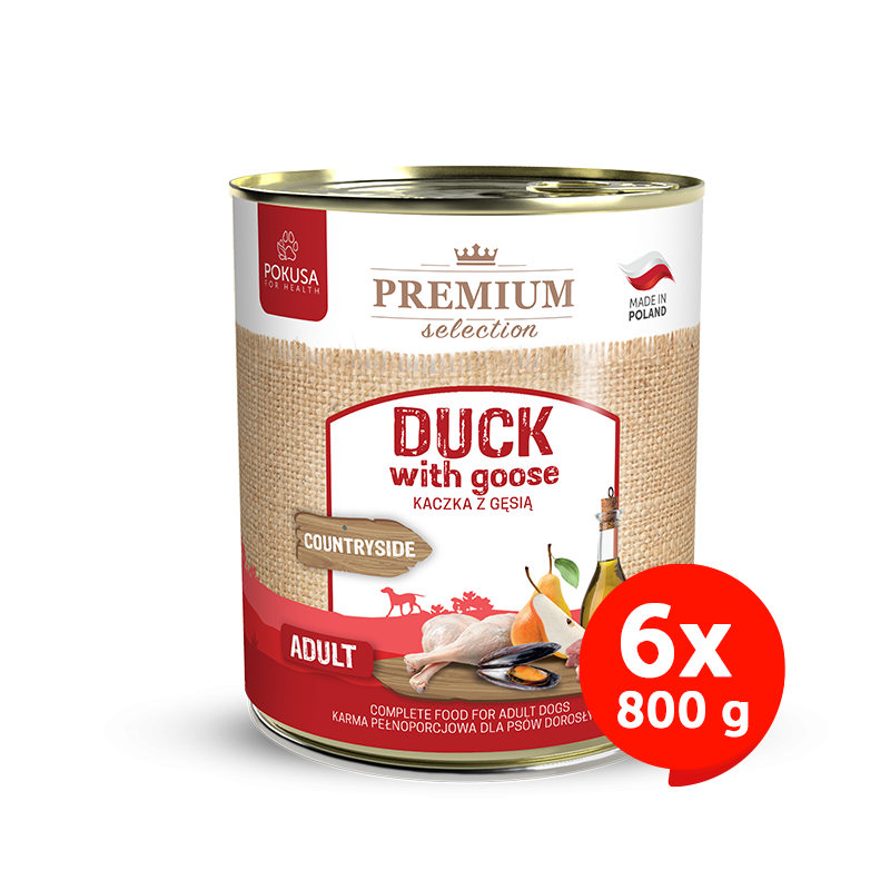 Nourriture humide pour chiens adultes - canard avec oie - Premium Selection