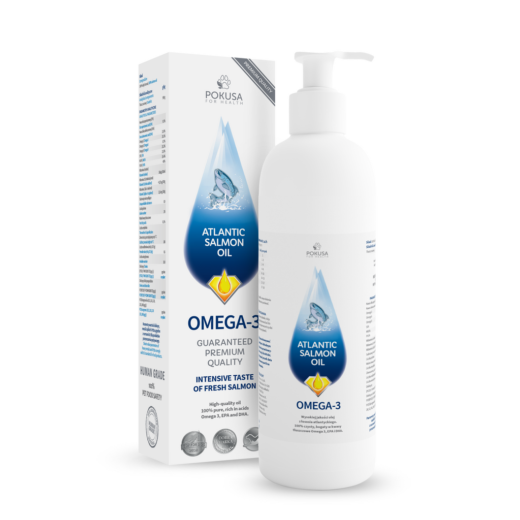Huile de Saumon Atlantique pour Chiens et Chats – Oméga-3 Pur – EPA & DHA pour un Pelage Brillant et une Peau Saine – OceanicLine