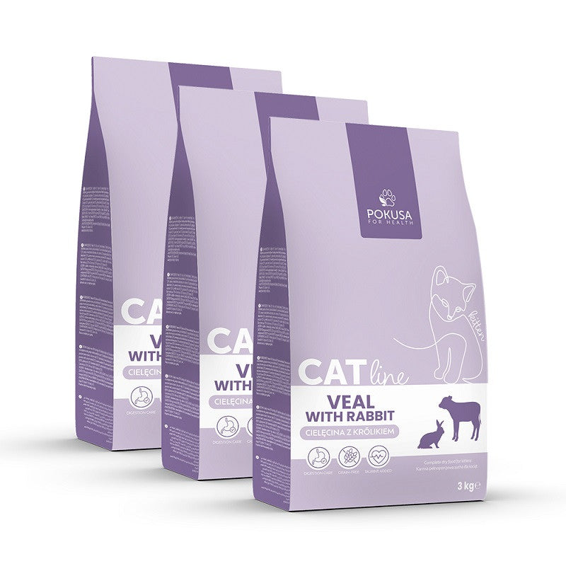 Croquettes pour Chatons Veau et Lapin – Sans Céréales avec Taurine – Veau et Lapin – CatLine