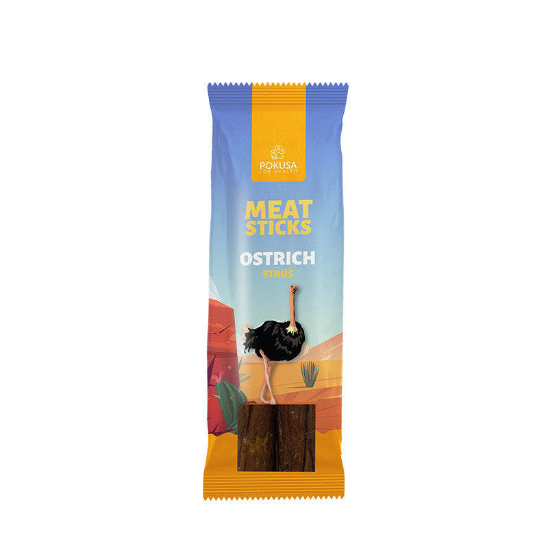 Masticabili di carne - FEEL THE WILD - Meat Sticks: 2 x struzzo