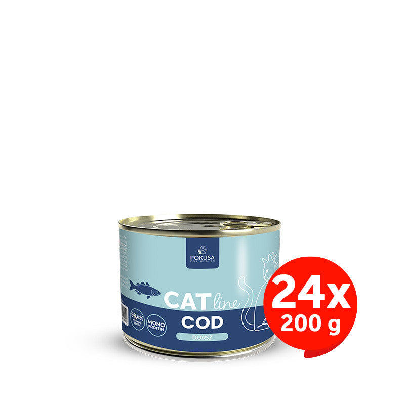 Comida Húmeda de Bacalao para Gatos – Monoproteica con Omega-3 - Bacalao - CatLine