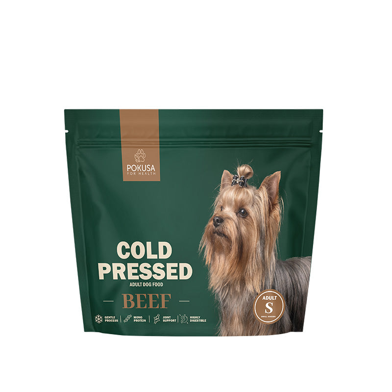 Pokusa Cold Pressed Rund Monoproteïne Droogvoer voor Volwassen Honden Hypoallergeen Brokformaat S