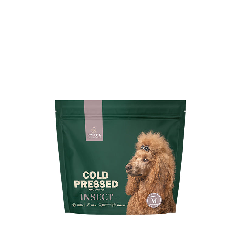 Pokusa Cold Pressed Insect Monoprotein Torrfoder för Vuxna Hundar Känslig & Hypoallergen Storlek M