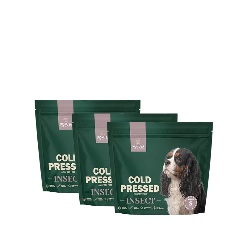 Pokusa Cold Press Insect Monoprotein Tørfoder til Voksne Hunde Sensitive & Hypoallergen Kibble Størrelse S